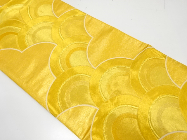 アンティーク　青海波に雲模様織り出し袋帯（着用可）